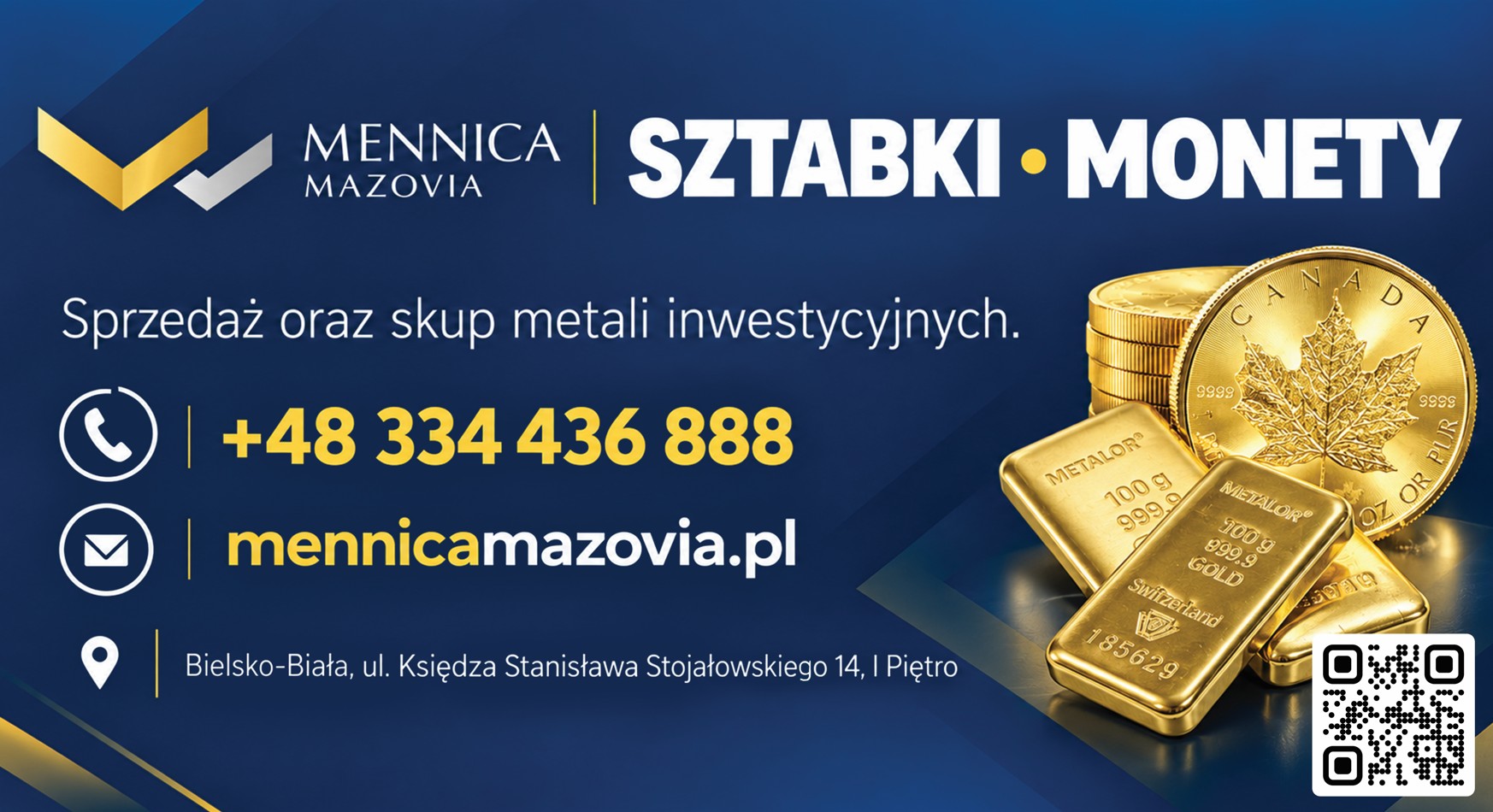 Monety uncjowe, sztabki BIELSKO-BIAŁA